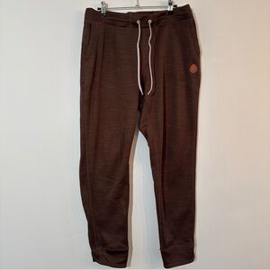 Stio Pants Womens Large Brown Joggers Soft Knit Hiking Athletic Outdoor Flaws*